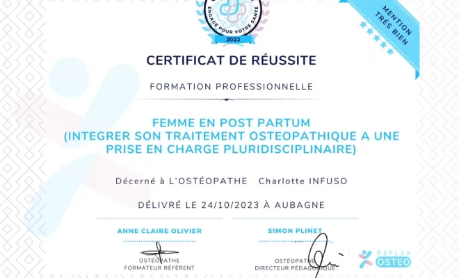 Diplômes femme et post partum, Neuville-sur-Saône, CI Ostéopathie