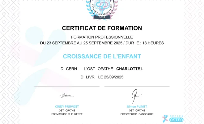 Diplômes croissance de l'enfant entre stress psychique et physique, Neuville-sur-Saône, CI Ostéopathie
